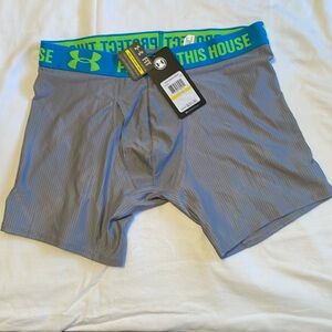Men’s Under Armour underwear, gray, size M, NWT.